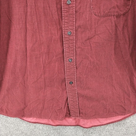Eddie Bauer Men's Button Down Shirt Burgundy Red XL Long Sleeve Cotton - Picture 4 of 11
